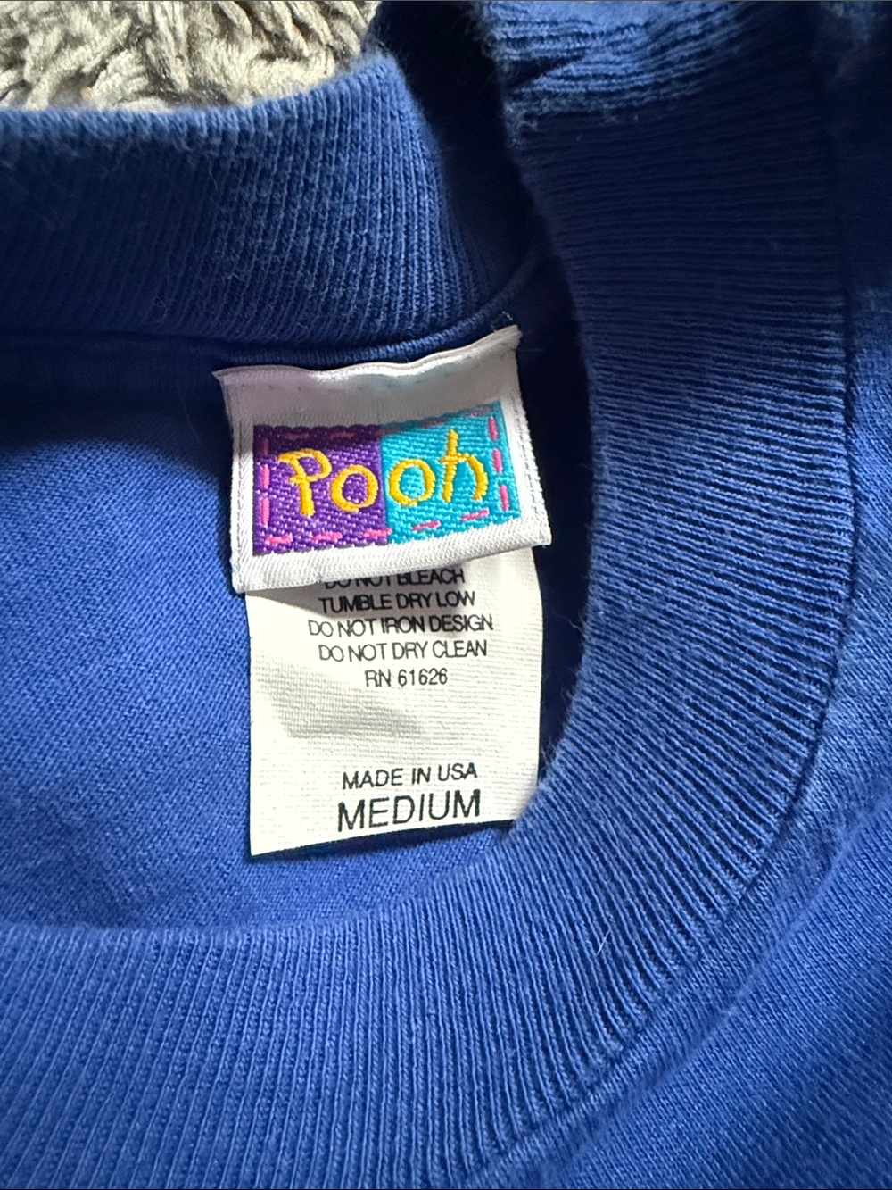 Vintage Winnie The Pooh T-Shirt 90s Disney Woman's Medium Blue (Like New) - Picture 3 of 3